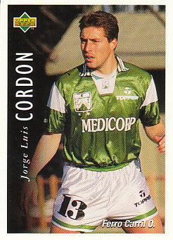 Jorge Luis Cordon Ferro Carril Oeste 1995 Upper Deck Futbol Argentina #118